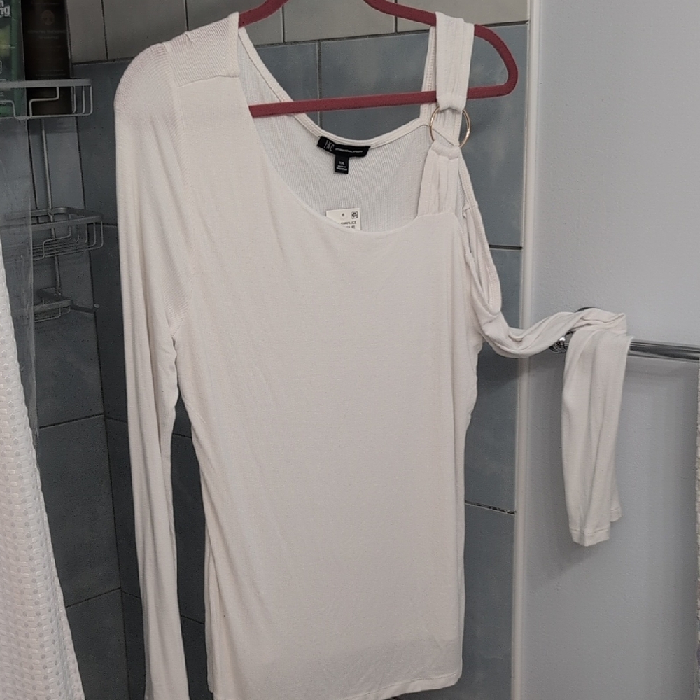 H&M Cream Asymmetrical Cut Out Bodysuit